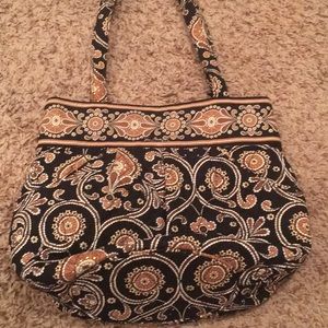 Vera Bradley purse. Black and Tan print